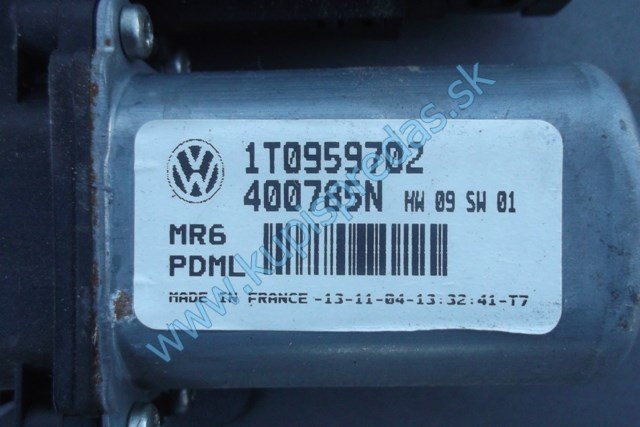 pravé predné stahovanie okna elektrické na vw caddy, 1t0837756