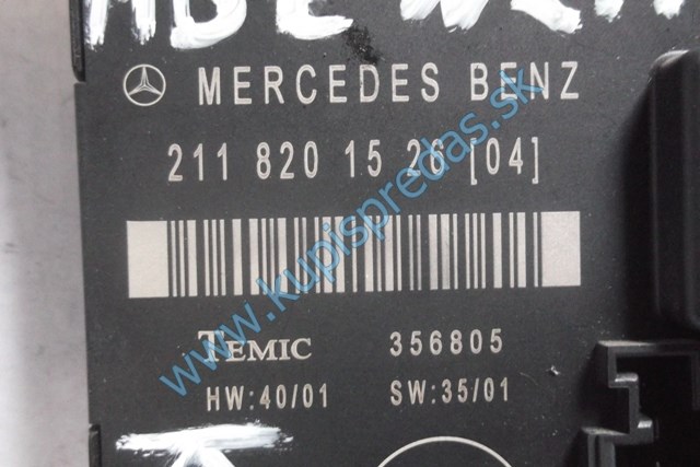 riadiaca jednotka ľavých zadných dverí na mercedes e w211