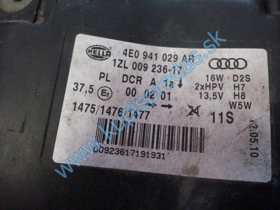 Ľavý predný bixenon AUDI A8 - 4E0941029AR