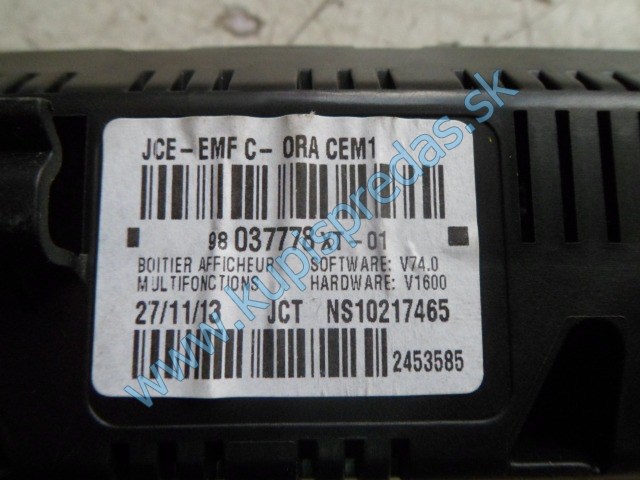 displej na citroen c3 II, 98037778XT