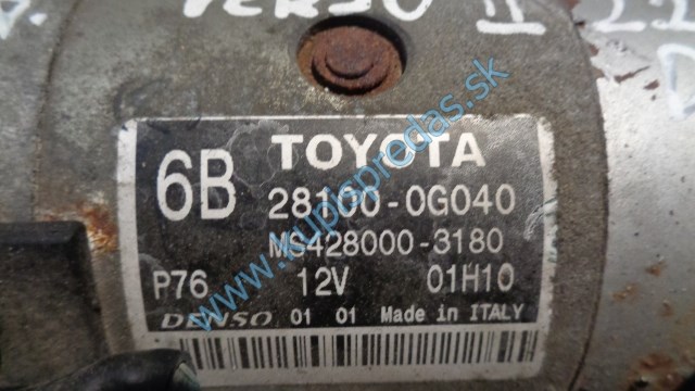 štartér na toyotu avensis t25, 2,2d, 28100-0G040