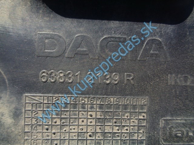 ľavý predný kryt motora na daciu sandero, 638312139R