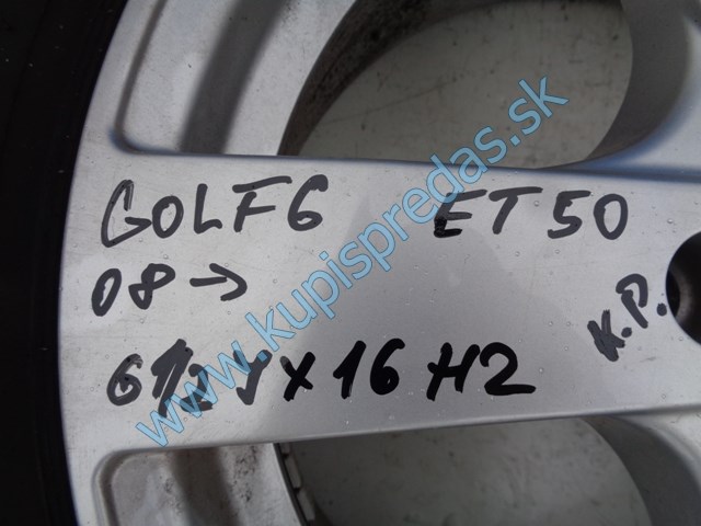 4ks disky na vw volkswagen golf VI, 6 1/2 Jx16 H2 ET50