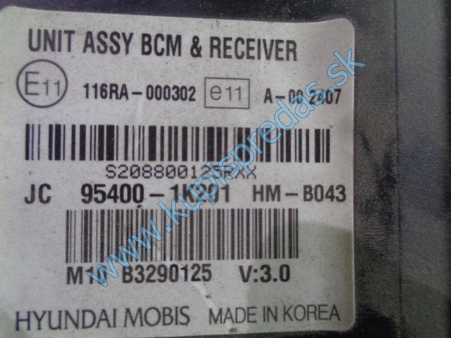 riadiaca jednotka BCM, 95400-1K201 na hyundai ix20,