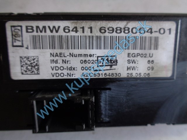 panel na ovládanie kúrenia na bmw 3 E90, 6988064-01